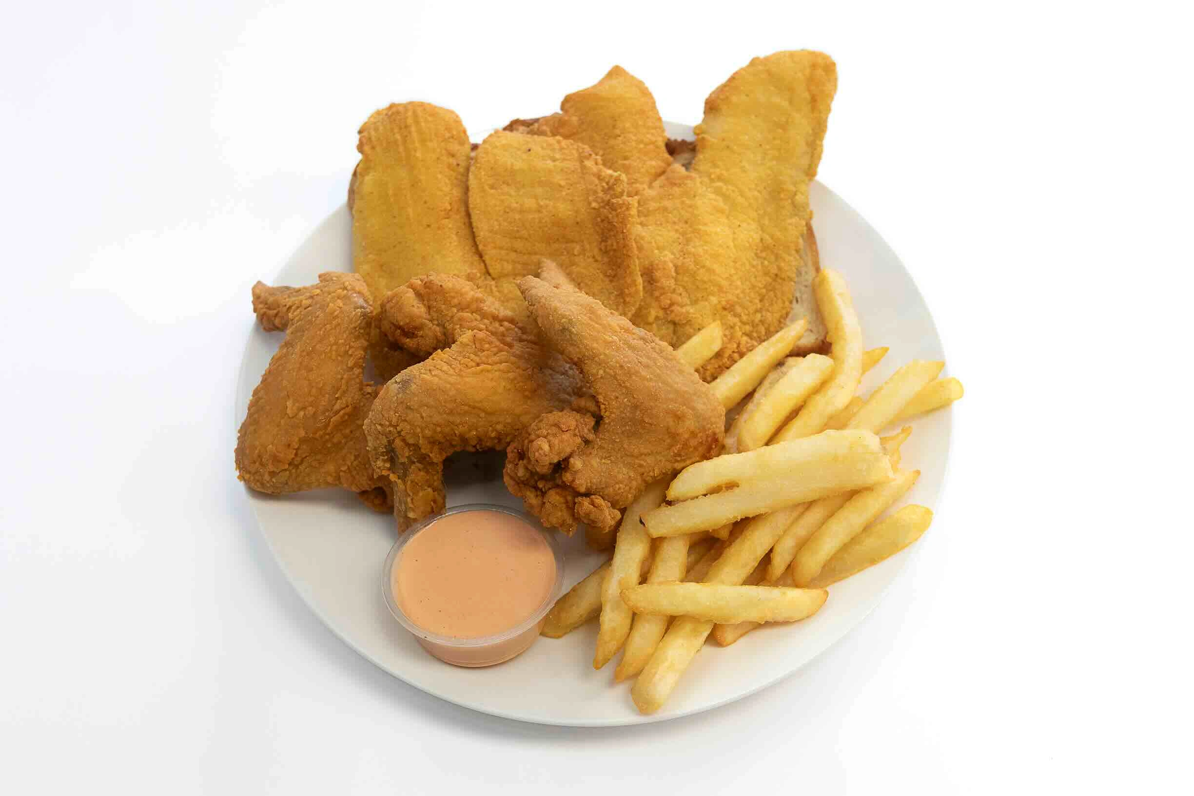 Combo #10 - 2 Tilapia & 10 Shrimp Or 3 Wings